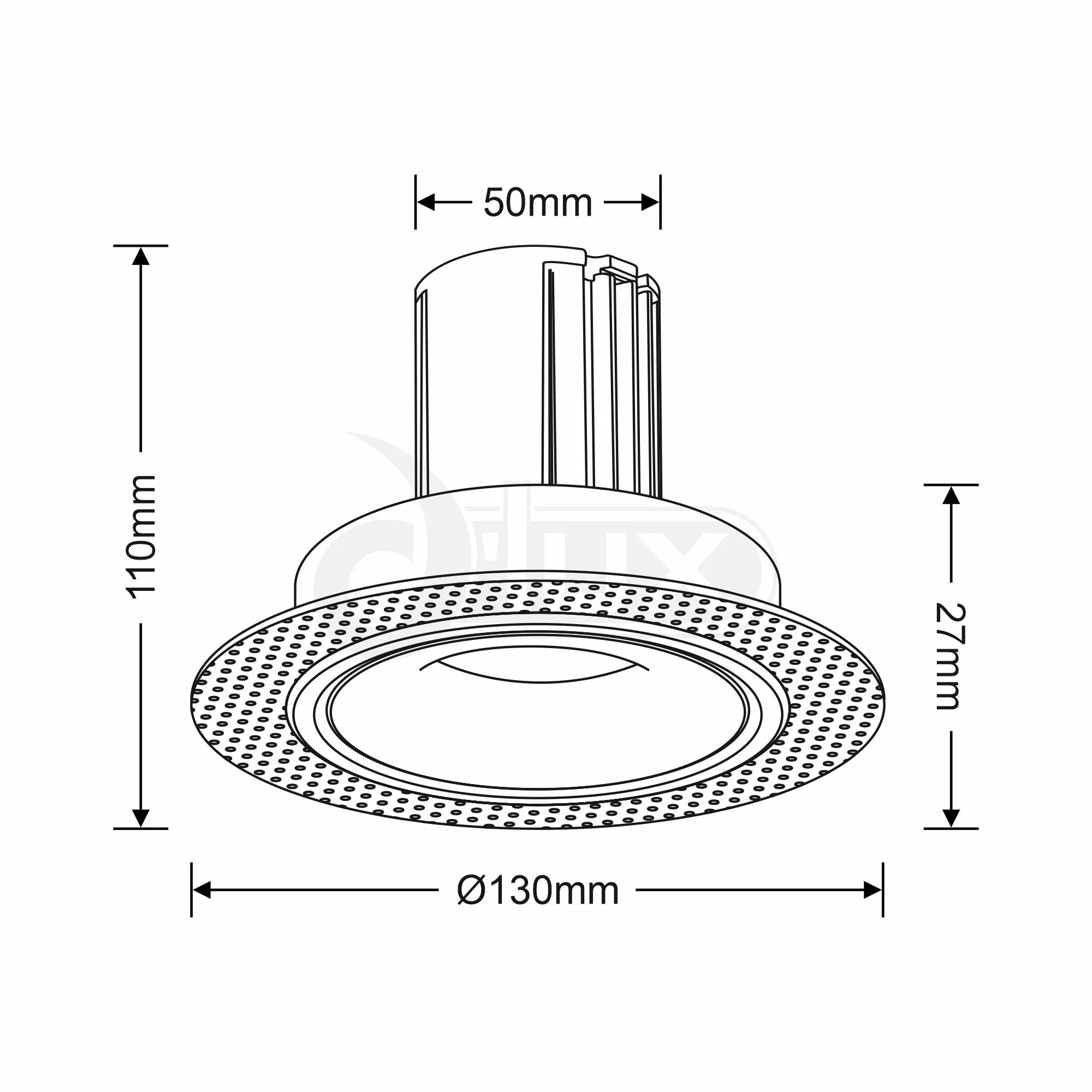 Bolor T 10 Tridonic Powered 10W 4000K 810lm 36° CRI>90 LED Engine White/Black Trimless Fixed Recessed Spotlight, IP20 DM201098  Dlux Bolor T 10